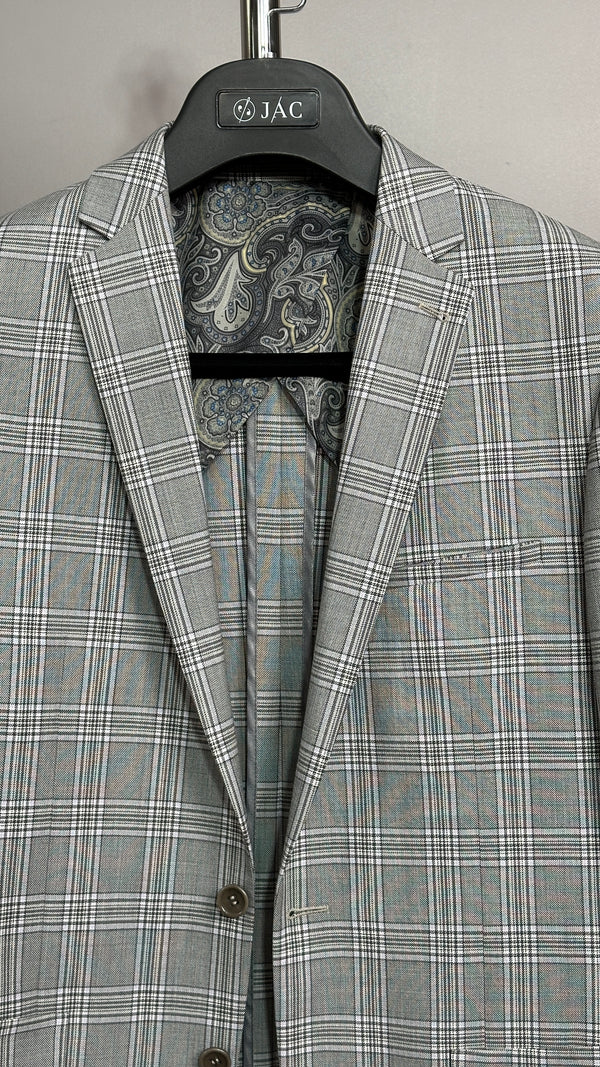 Website Sample - Grey Window Pane Check Blazer