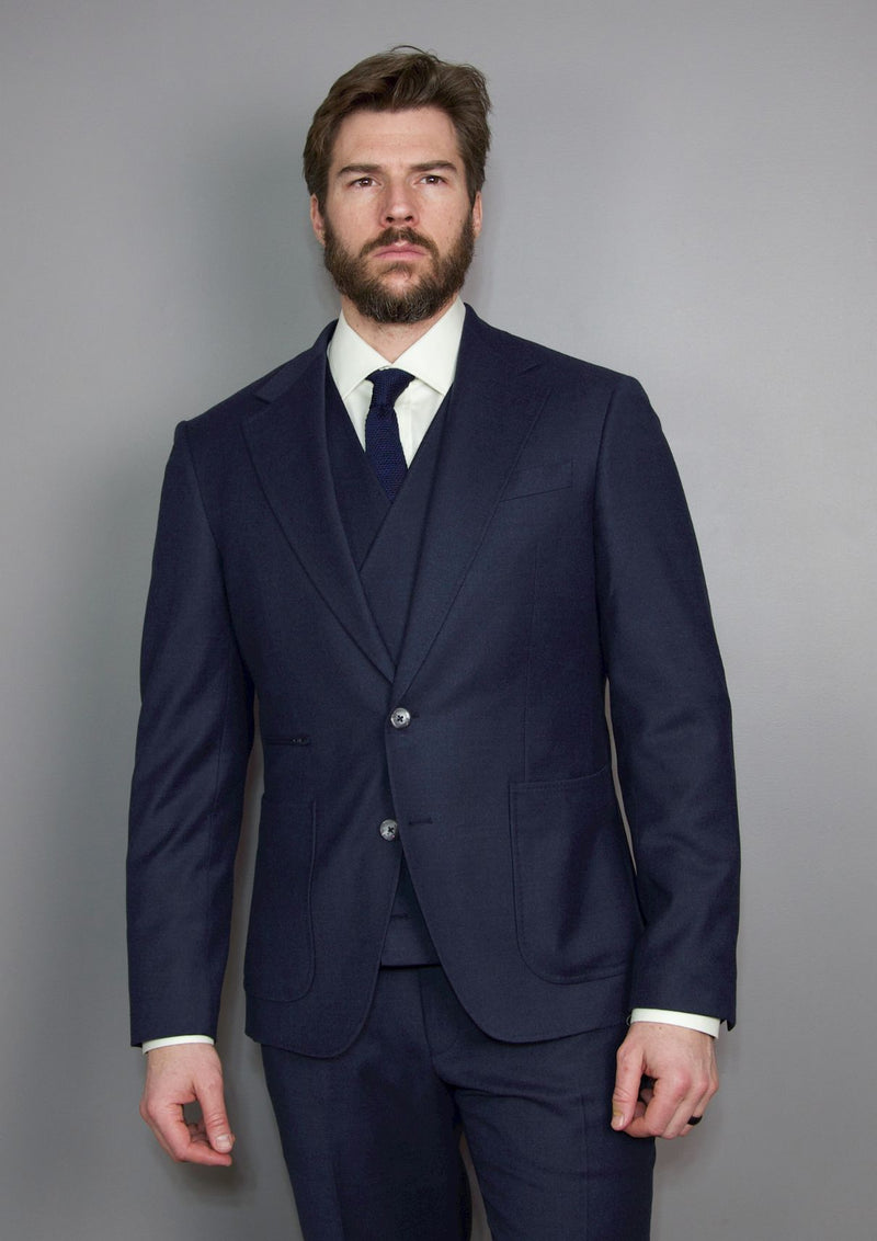 The Bankster 3p // Navy Flannel