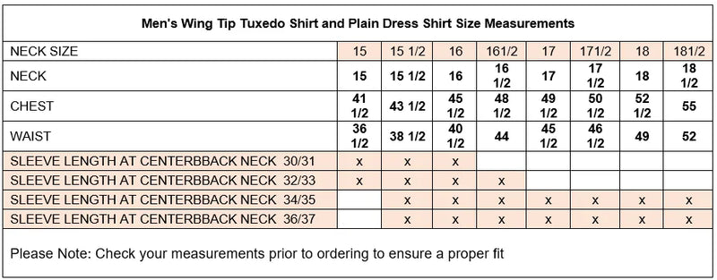 Standard Size Tuxedo/Mess Shirt